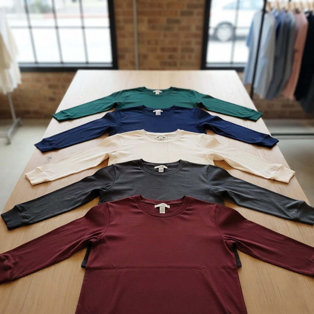 Fruit of the Loom Longsleeves Farbauswahl – Einzelne Langarm T-Shirts aus Baumwolle