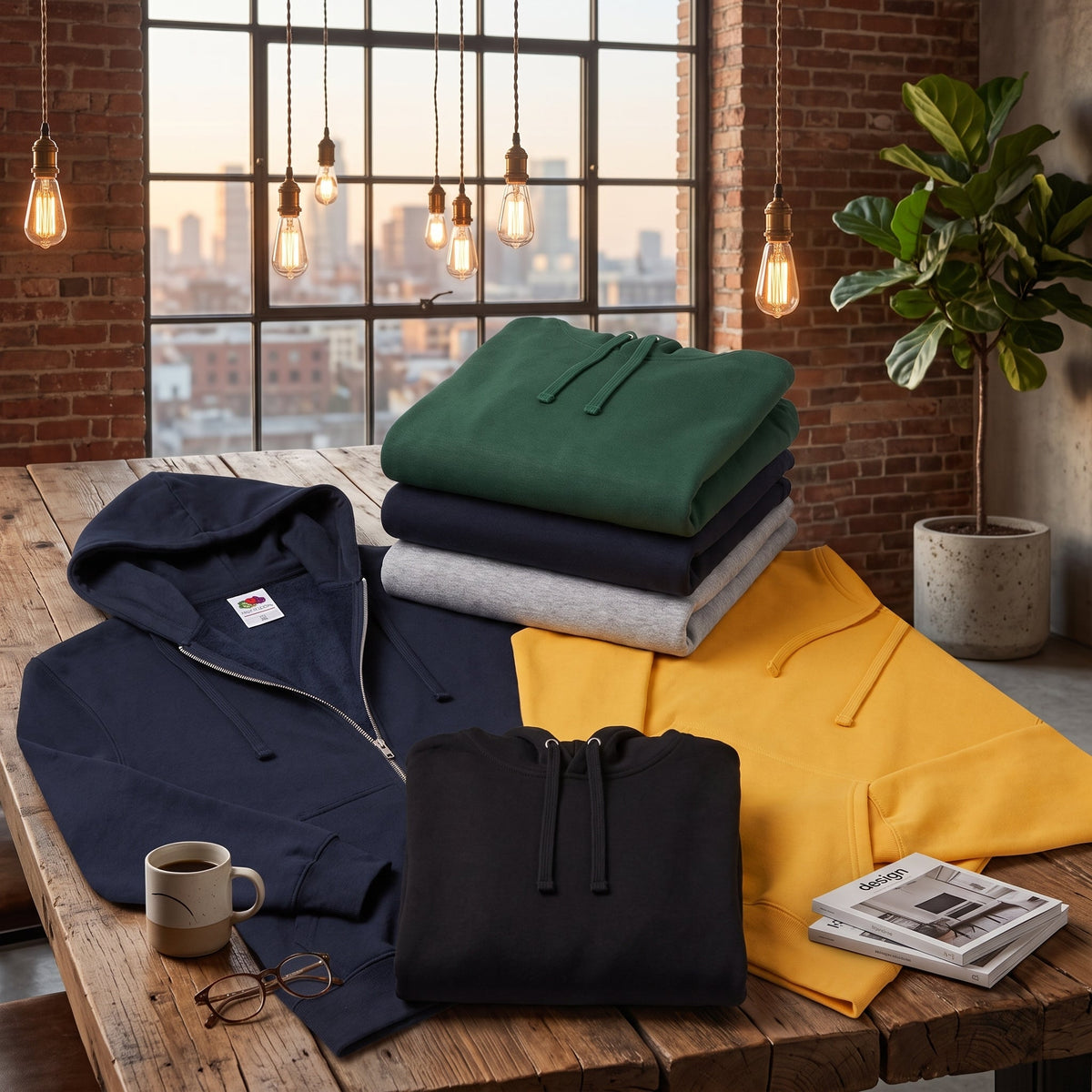 Kollektion 3er Pack Hoodies Zip-Hoodie diverse Farben Fruit of the Loom Qualifin