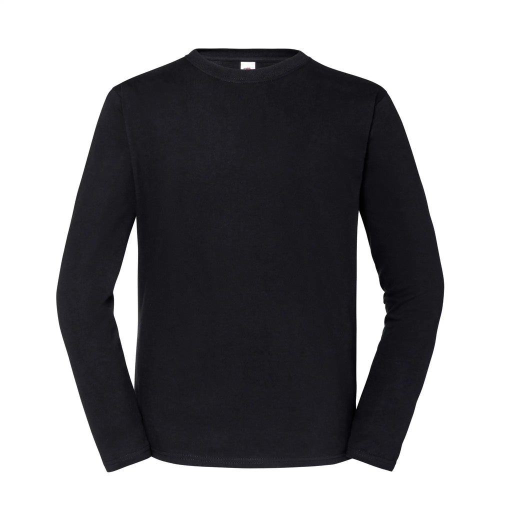 Iconic 195 Fruit of the Loom Long Sleeve T-Shirt Qualifin Shop Farbe schwarz