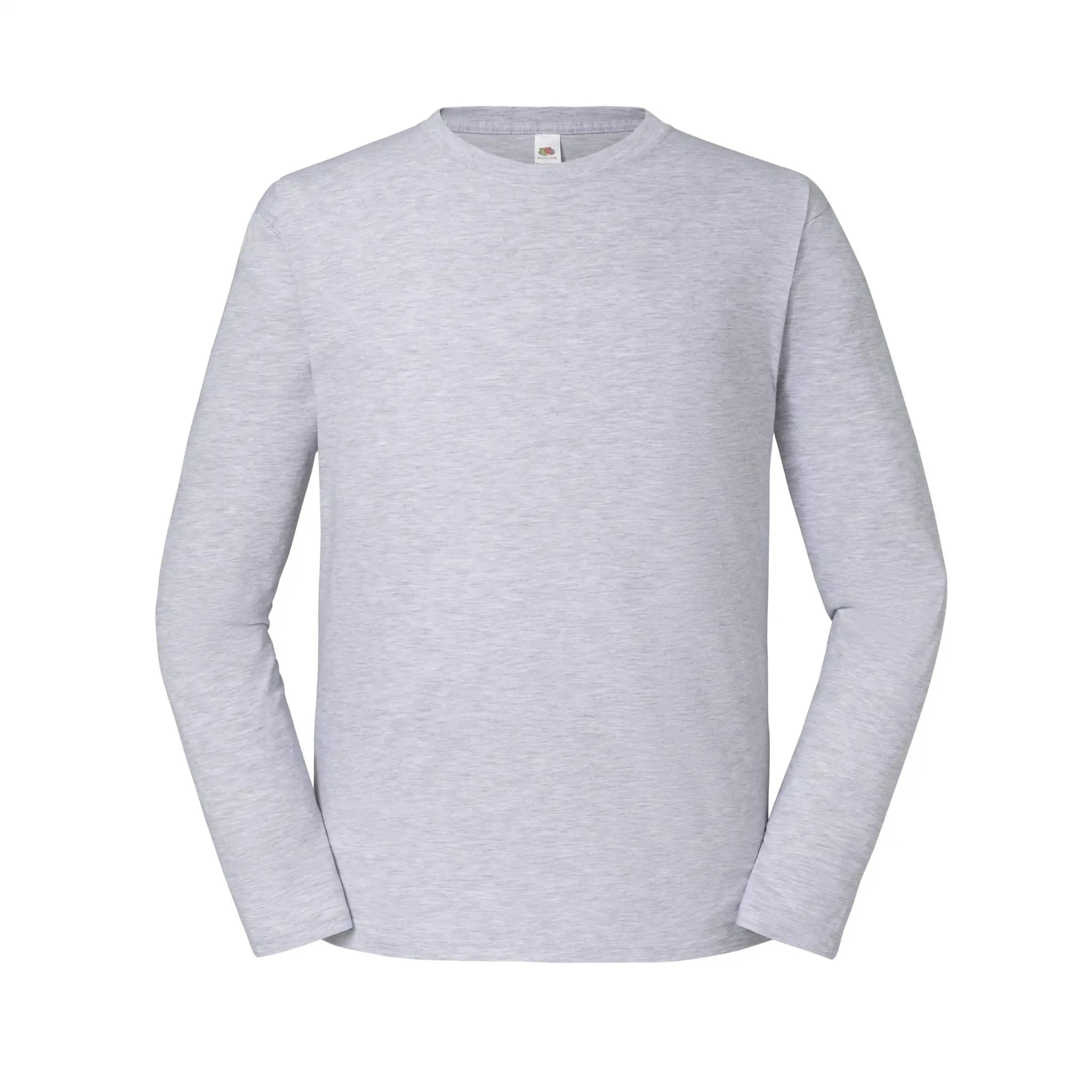 Iconic 195 Fruit of the Loom Long Sleeve T-Shirt Qualifin Shop Farbe heather-grey