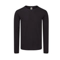 Qualifin Shop Fruit of the Loom Iconic 150 Classic T Shirt long sleeve Farbe schwarz