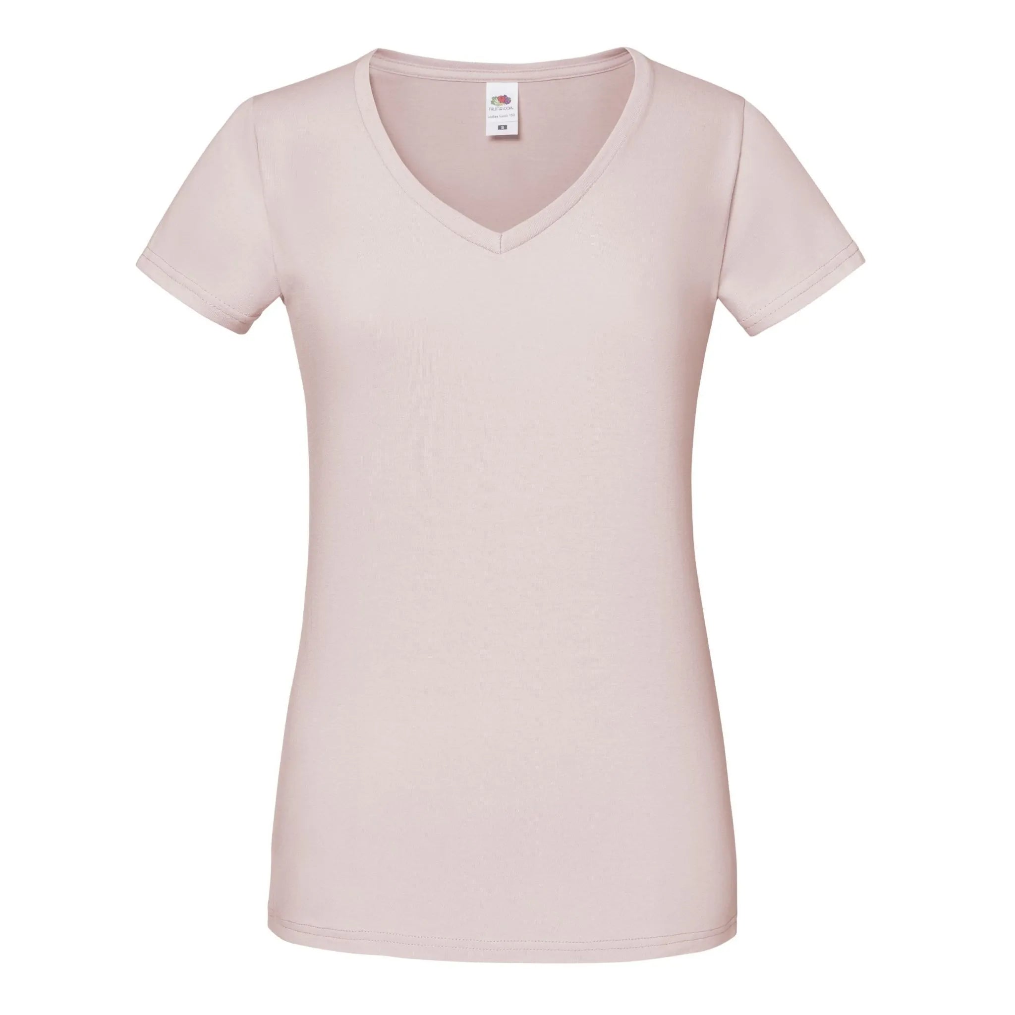 Fruit of the Loom Ladies T-Shirt Iconic 150 mit V-Ausschnitt, Farbe powder-rose