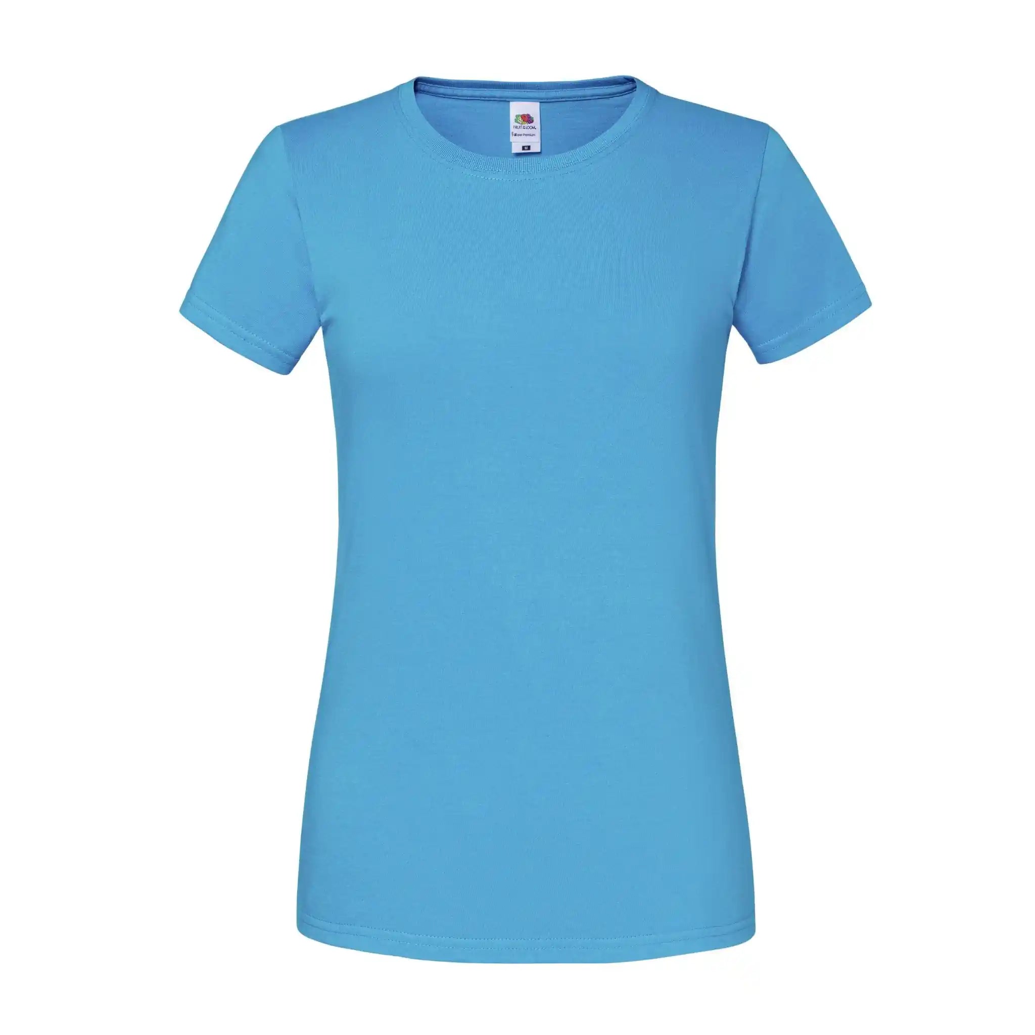 Fruit of the loom ladies iconic 195 ringspun Premium T-Shirt azure blue
