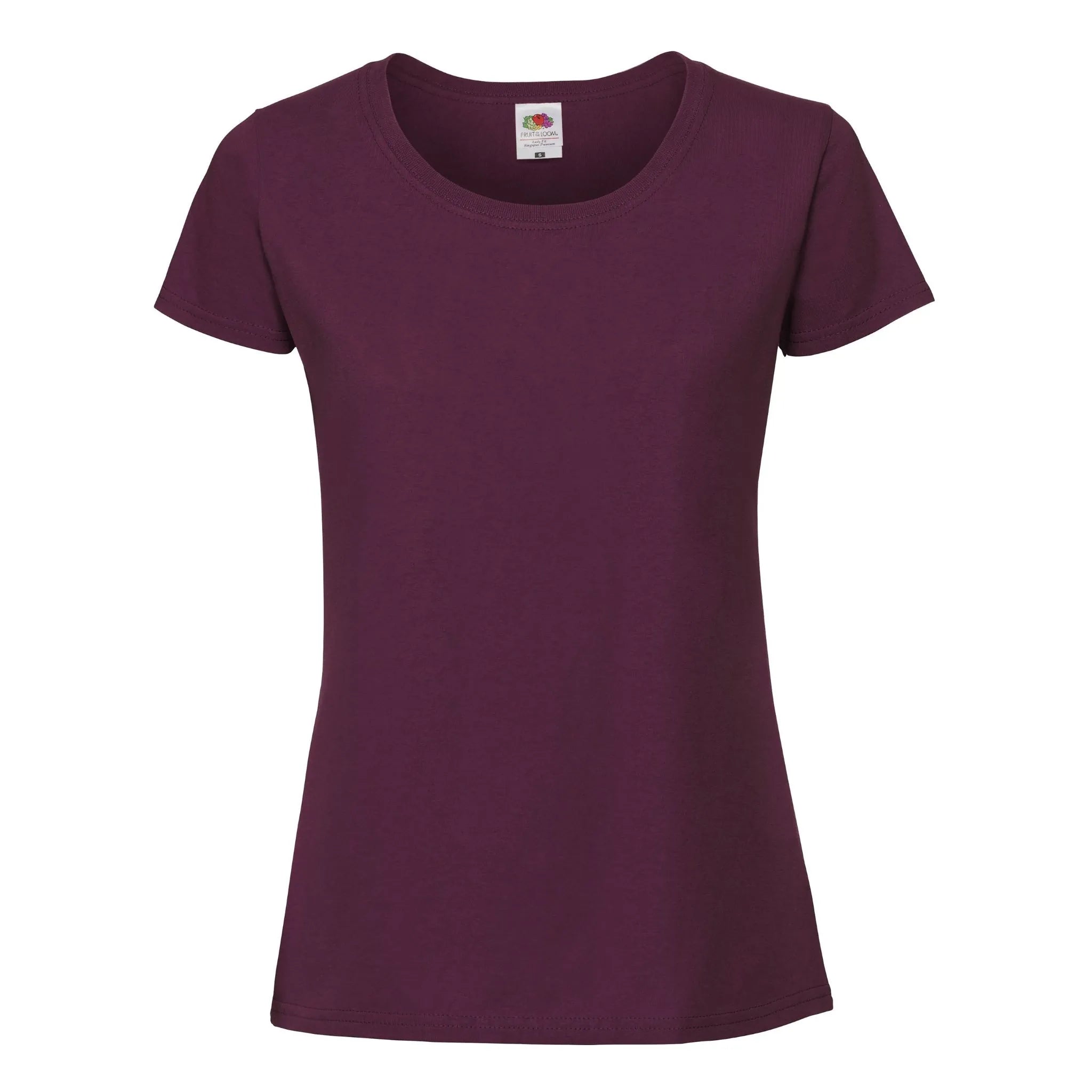 Fruit of the loom ladies iconic 195 ringspun Premium T-Shirt Farbe burgundy