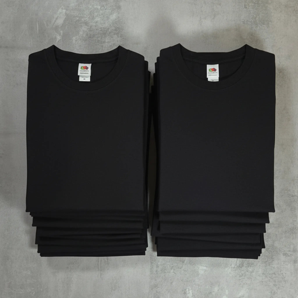 Qualifin Shop Fruit of the Loom Super Premium T-Shirt Logo en gros schwarz