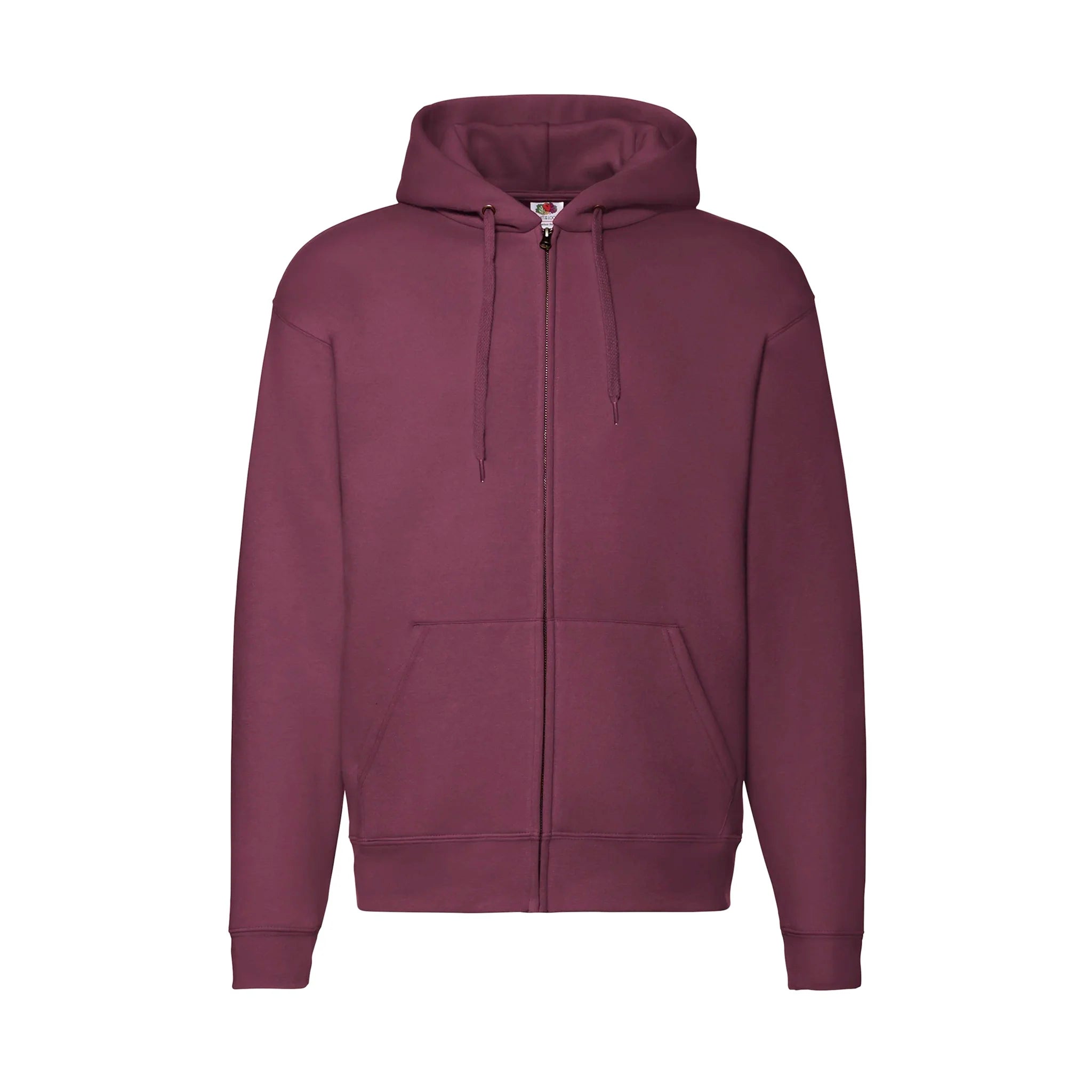 Qualifin Shop Fruit of the Loom Premium Hooded Sweat Jacket mit Reissverschluss burgundy