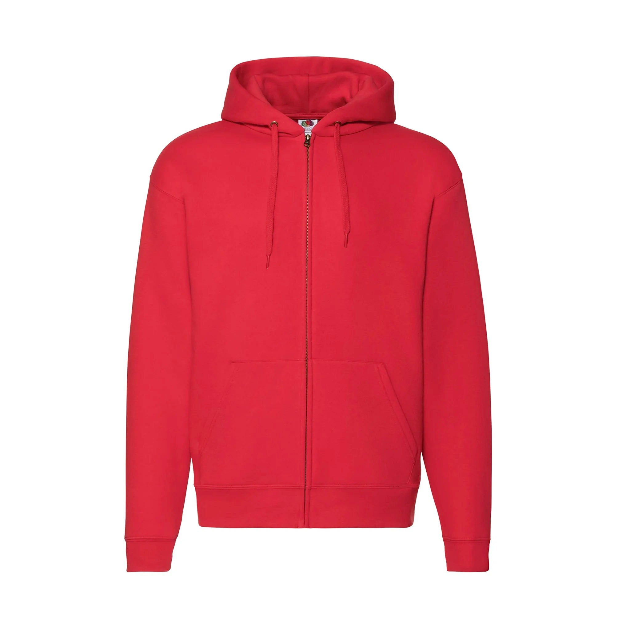 Qualifin Shop Fruit of the Loom Premium Hooded Sweat Jacket mit Reissverschluss Farbe rot