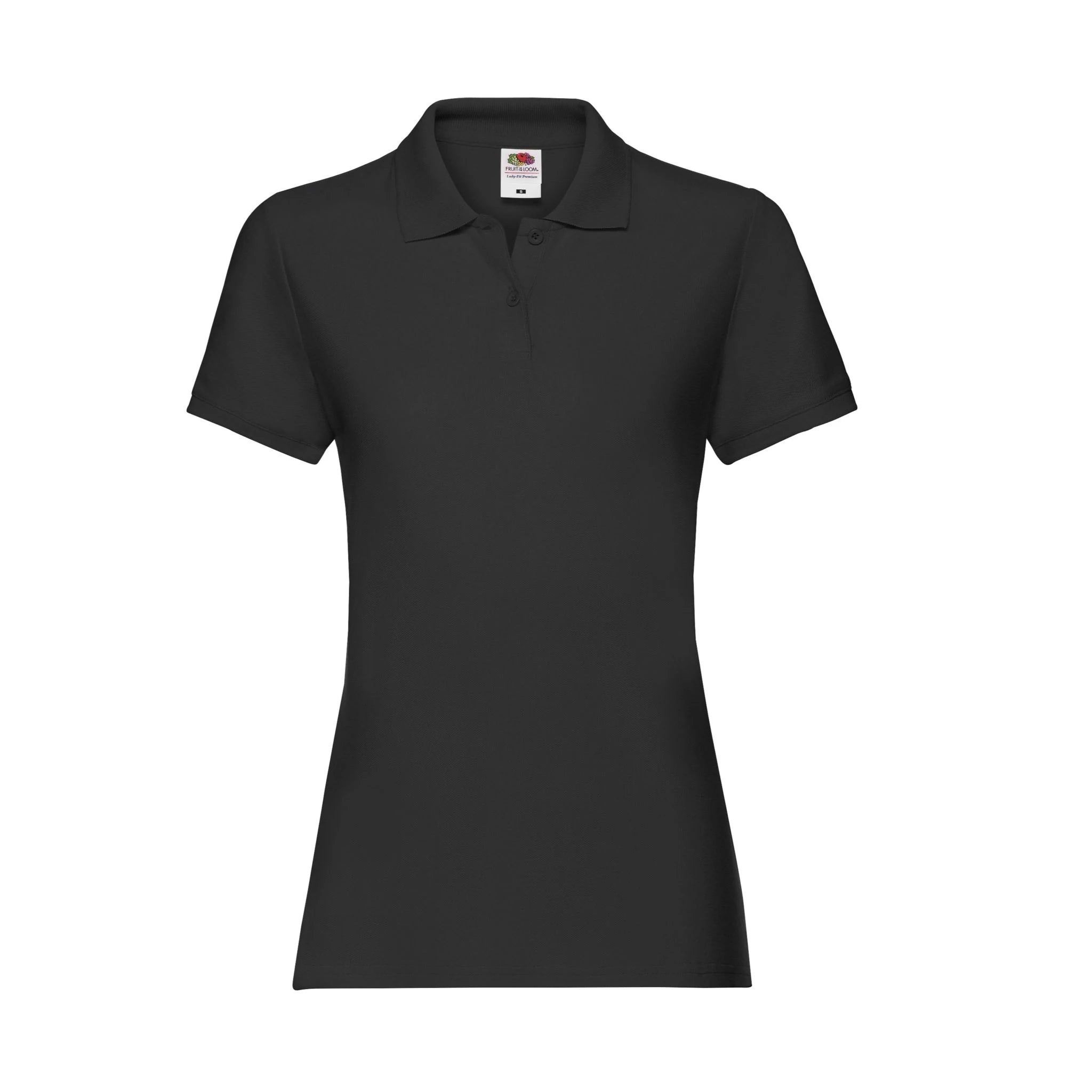 Qualifin Shop Fruit of the Loom Ladies Premium Poloshirt Farbe schwarz