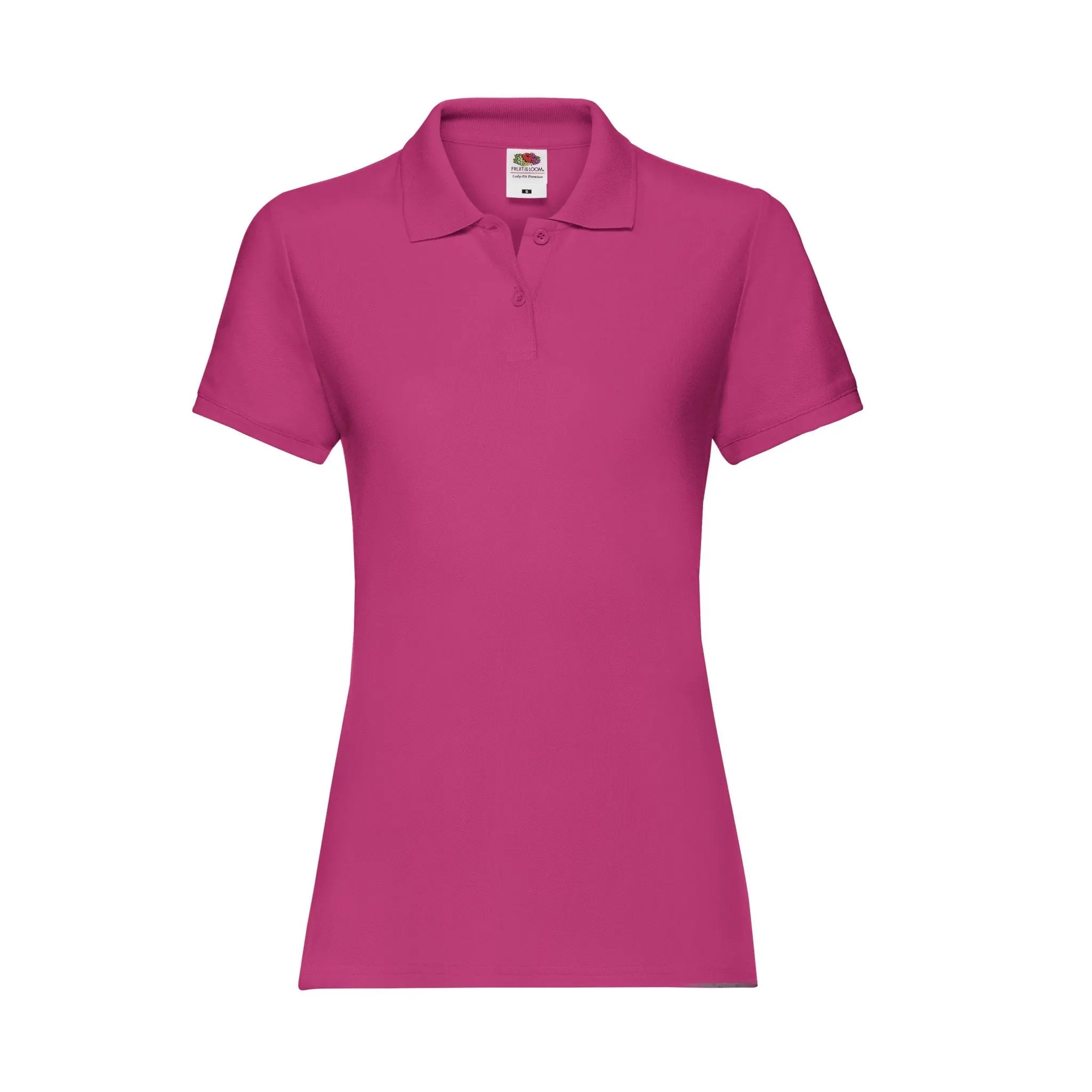 Qualifin Shop Fruit of the Loom Ladies Premium Poloshirt Farbe fuchsia