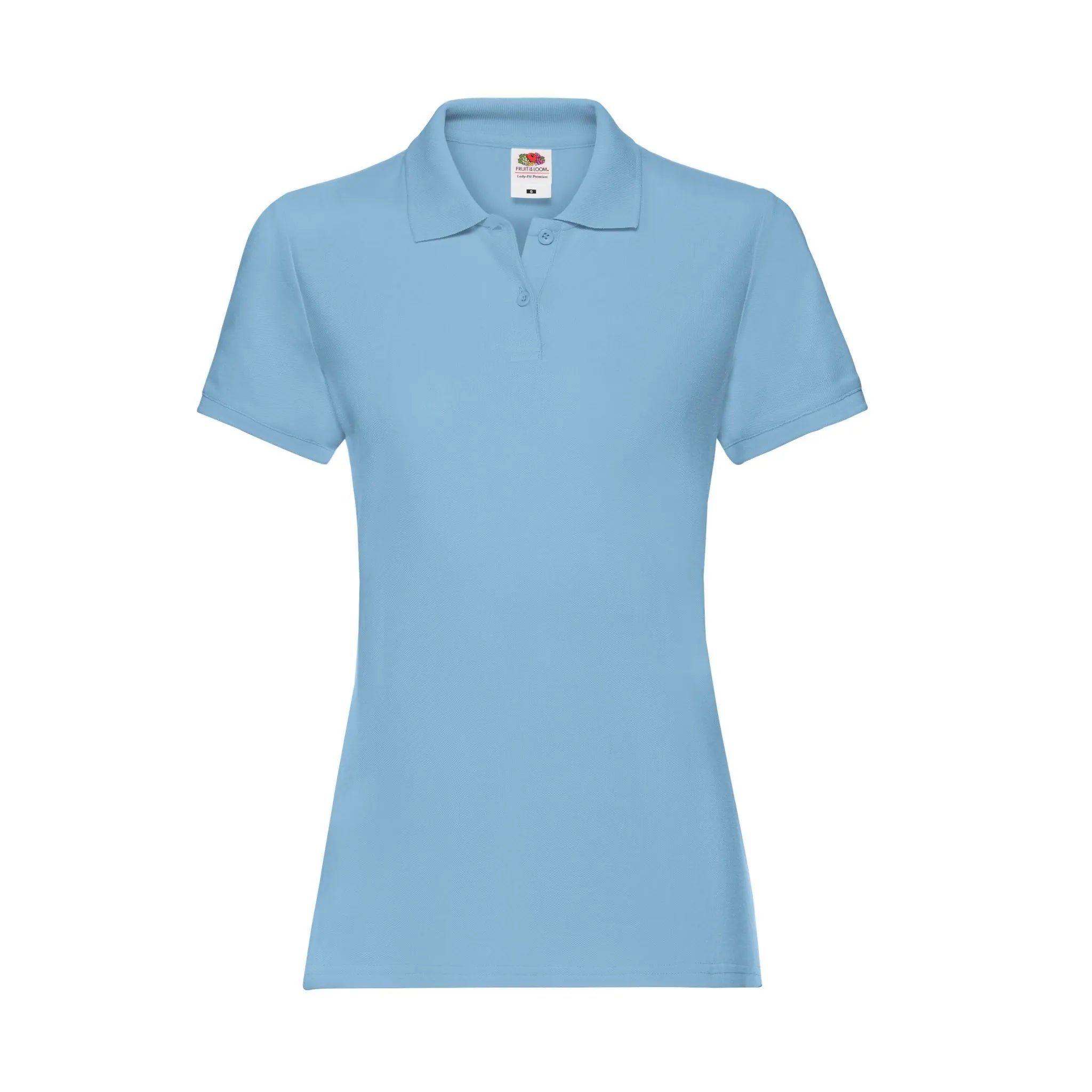 Qualifin Shop Fruit of the Loom Ladies Premium Poloshirt Farbe sky-blue