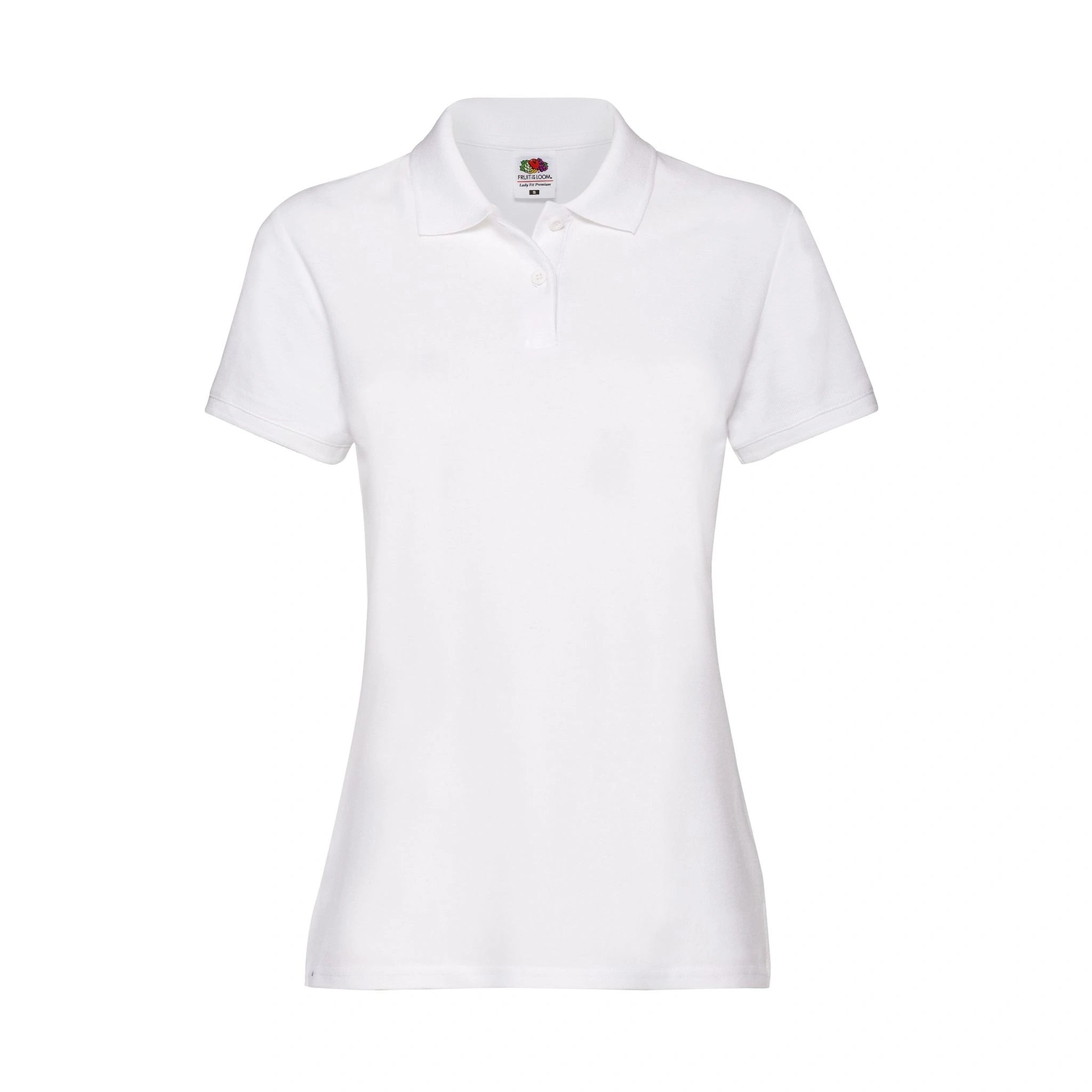 Qualifin Shop Fruit of the Loom Ladies Premium Poloshirt Farbe weiß
