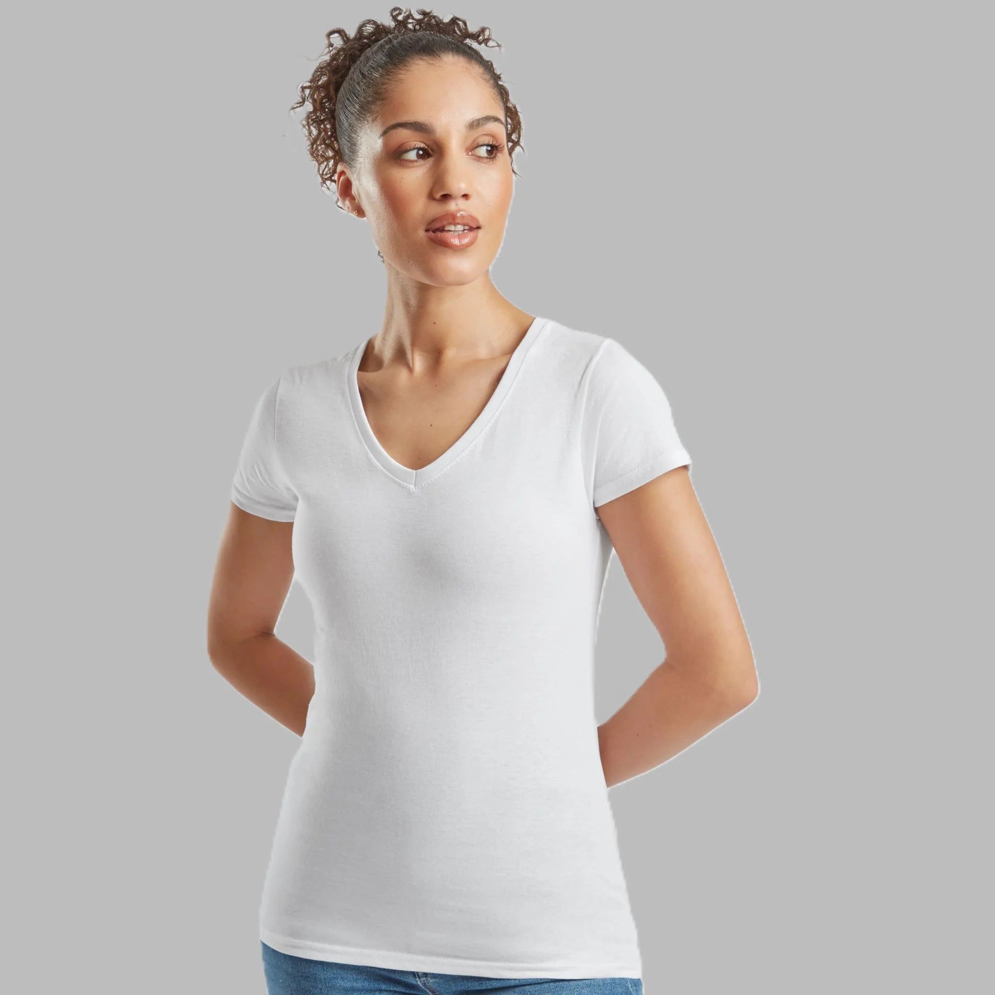 Qualifin Shop Fruit of the Loom Valueweight Ladies V-Ausschnitt Model