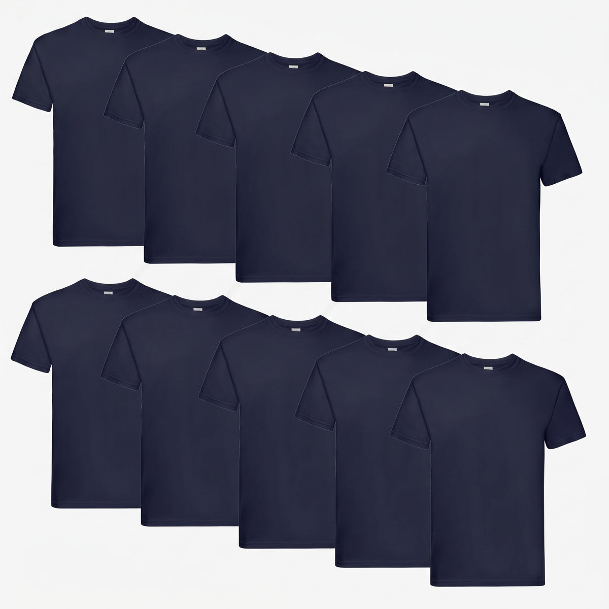 Fruit of the Loom Super Premium Herren T-Shirt 10er Pack in deep navy – Frontansicht