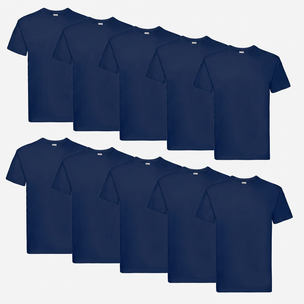 Fruit of the Loom Super Premium Herren T-Shirt 10er Pack in navy – Frontansicht