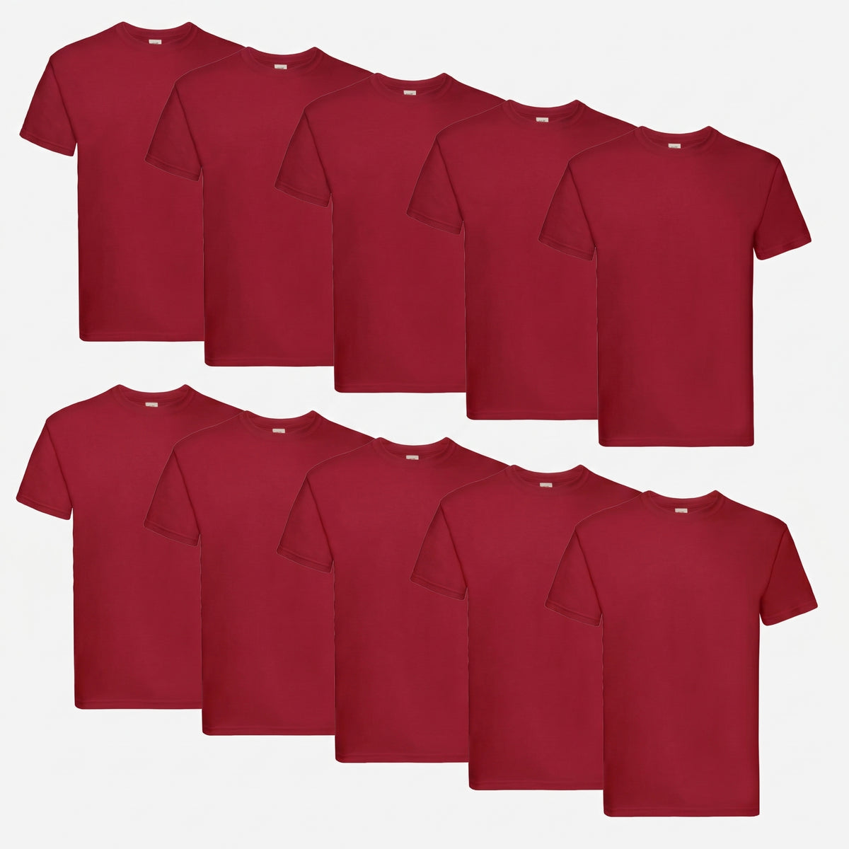 Fruit of the Loom Super Premium Herren T-Shirt 10er Pack in rot – Frontansicht