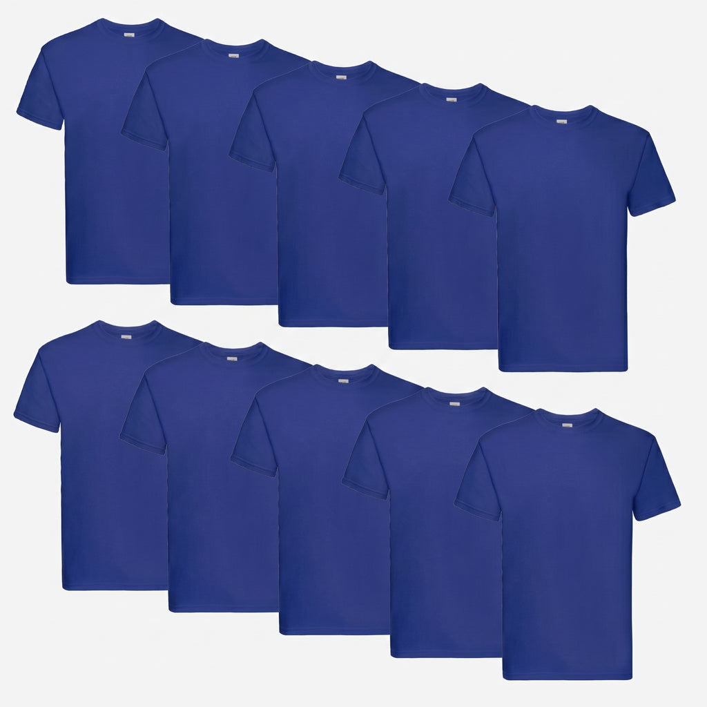 Fruit of the Loom Super Premium Herren T-Shirt 10er Pack in royal blue – Frontansicht