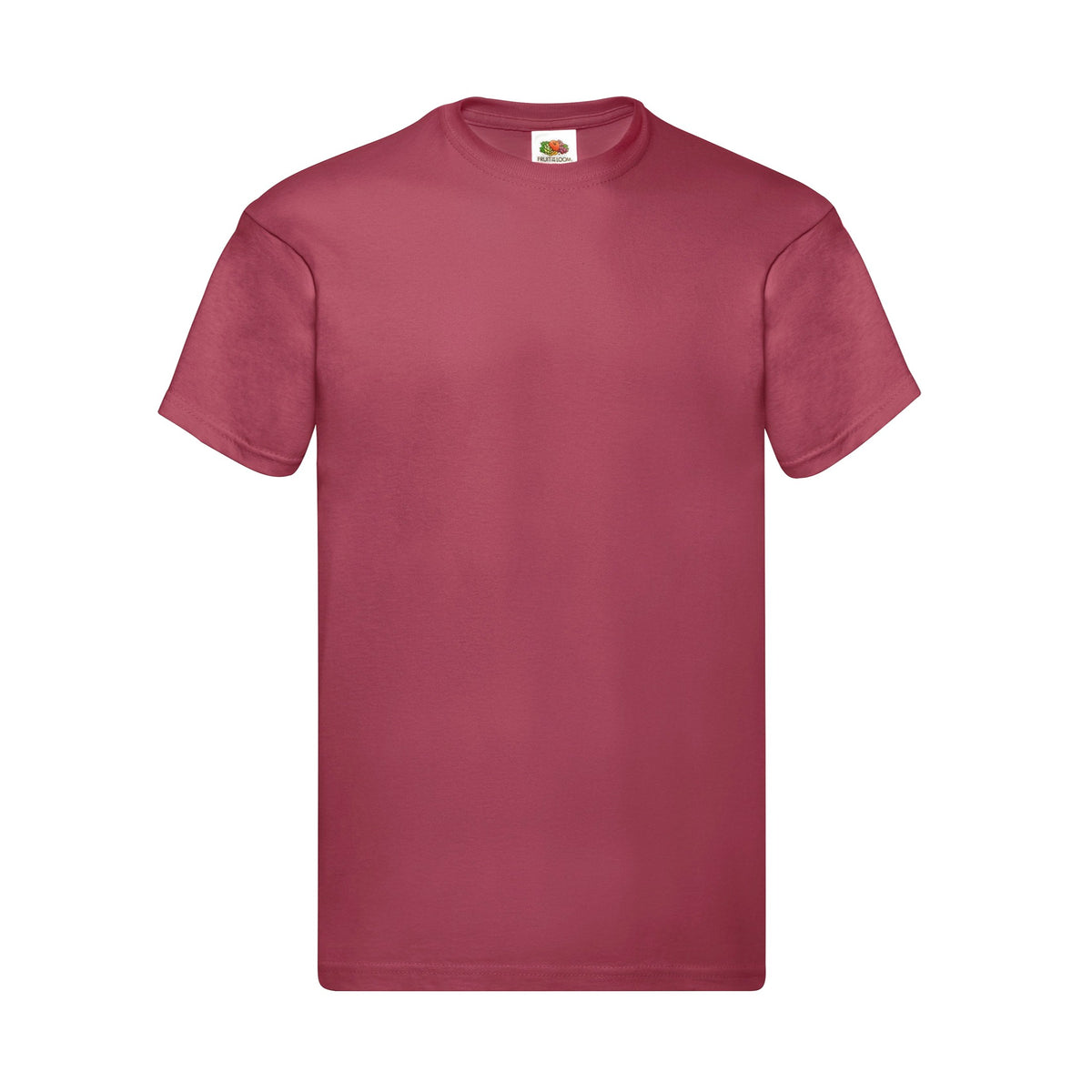 Fruit of the Loom Original Herren T-Shirt Frontansicht in ziegelrot