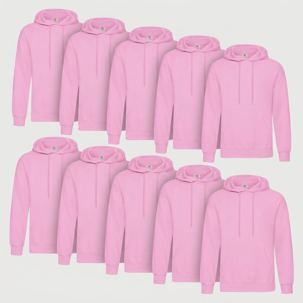 Fruit of the Loom Classic Hoodie – 10er Pack hellrosa