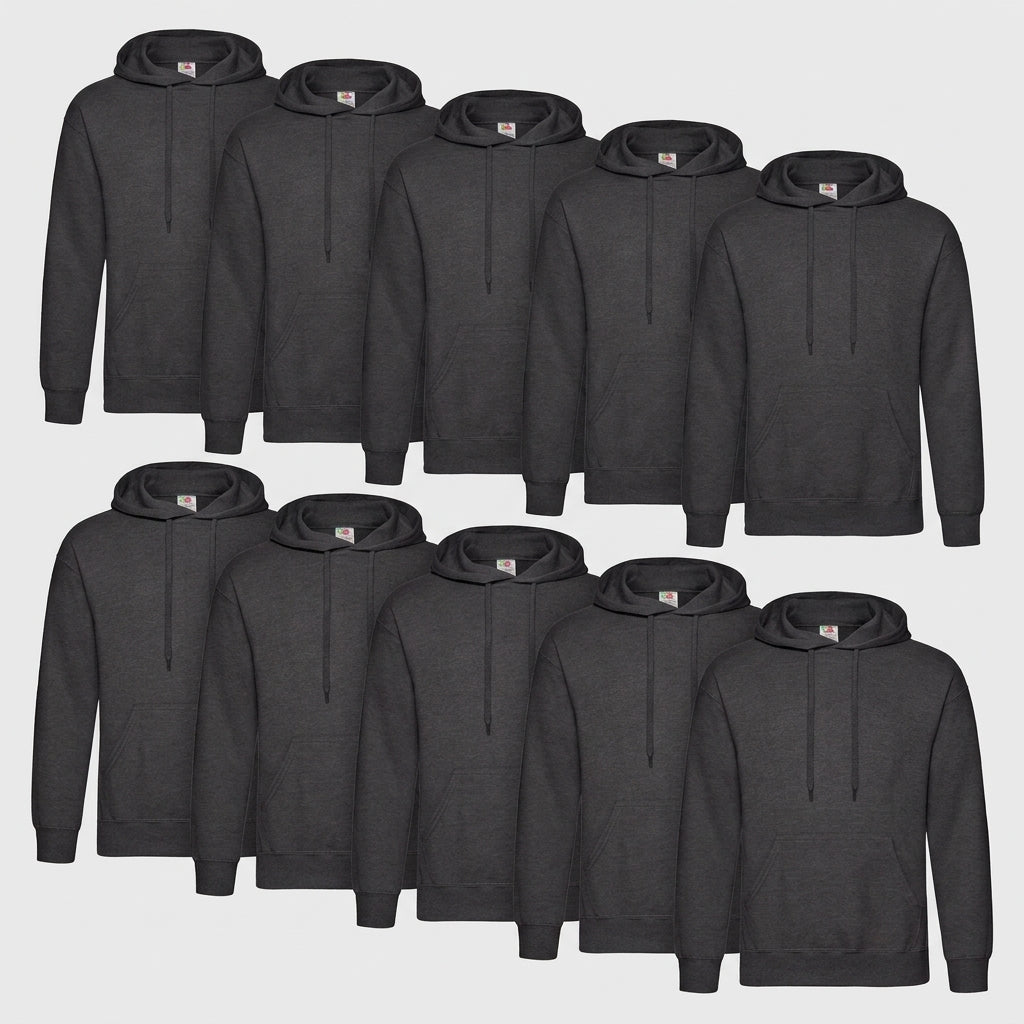 Fruit of the Loom Classic Hoodie – 10er Pack schwarz
