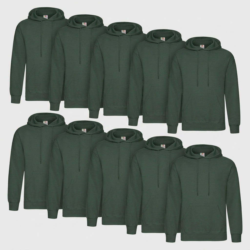 Fruit of the Loom Classic Hoodie – 10er Pack flaschengrün
