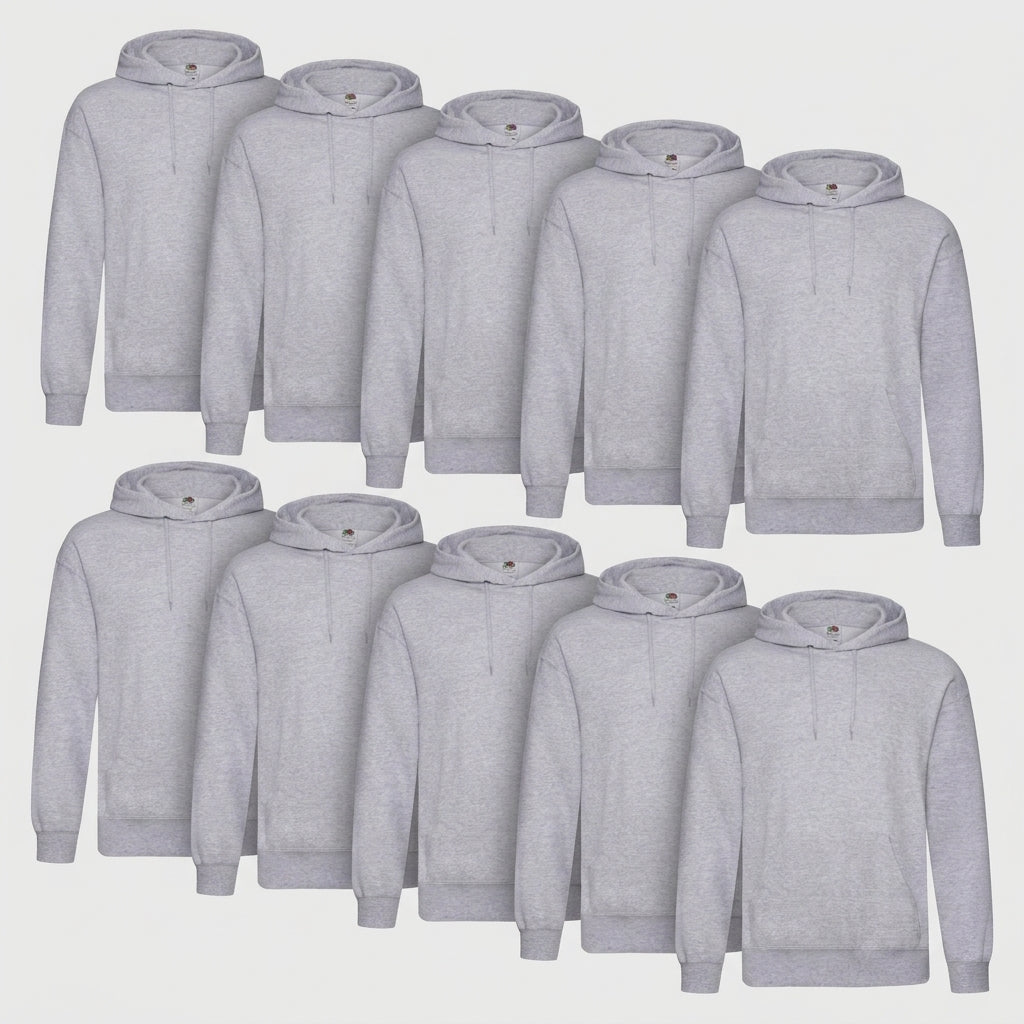 Fruit of the Loom Classic Hoodie – 10er Pack grau meliert