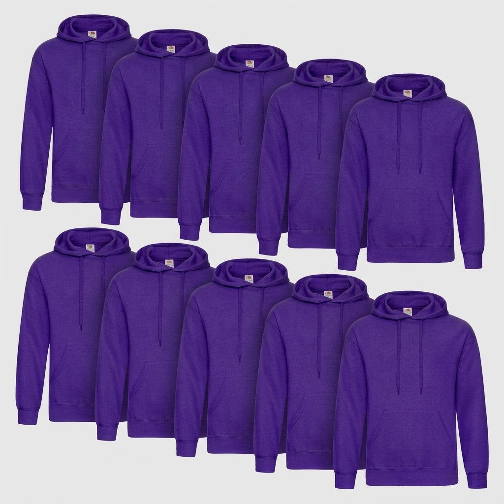 Fruit of the Loom Classic Hoodie – 10er Pack violett