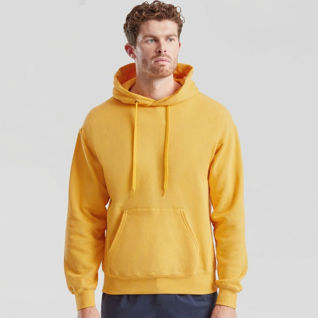 Fruit of the Loom Classic Hoodie in Gelb – Herren Modellansicht Front