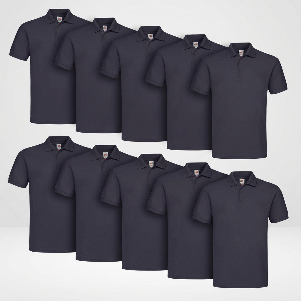 Fruit of the Loom 65/35 Polo Shirt SC280 im 10er Pack in dunkelblau Produktansicht