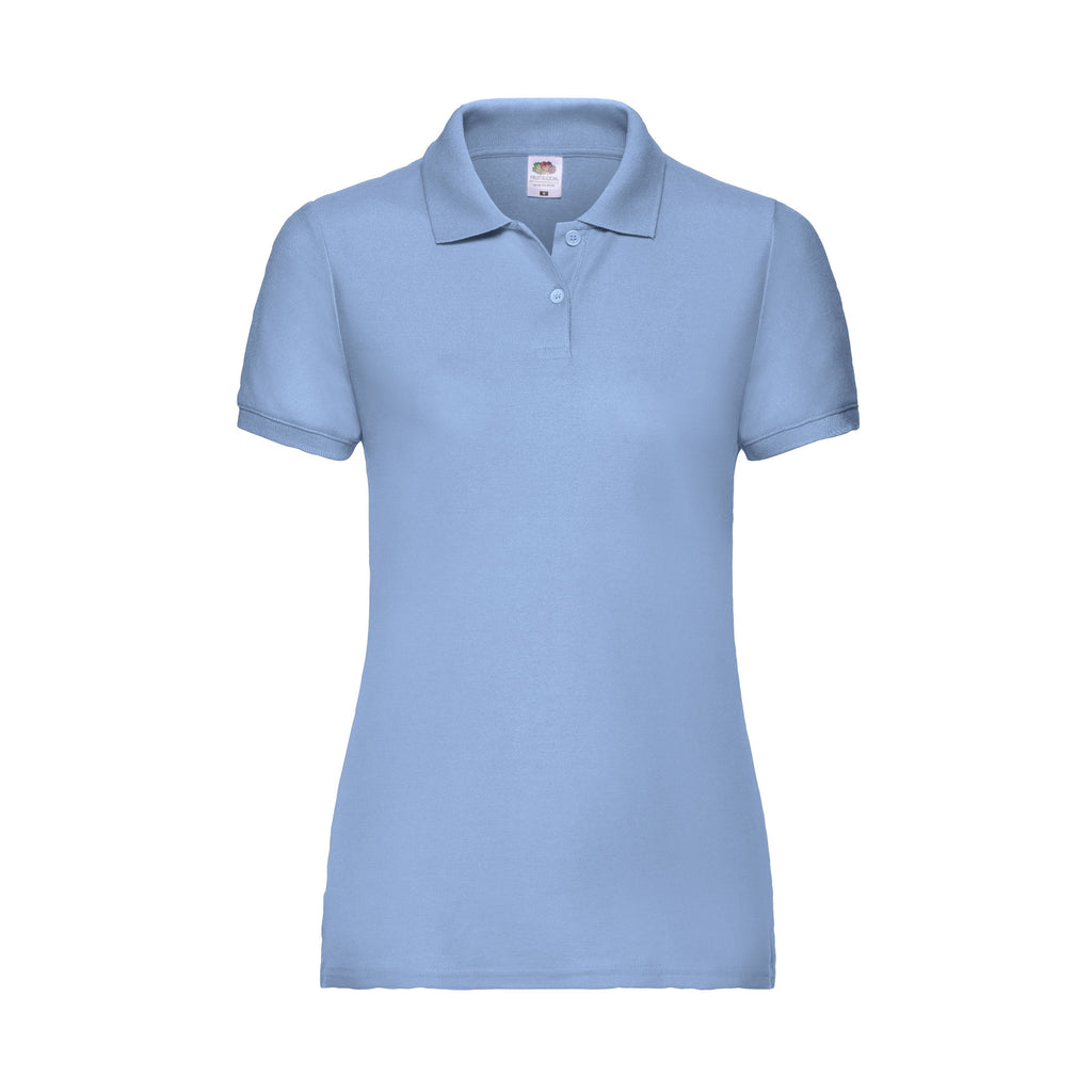 Fruit of the Loom 65/35 Ladies Damen Polohemd in sky blue– Frontansicht