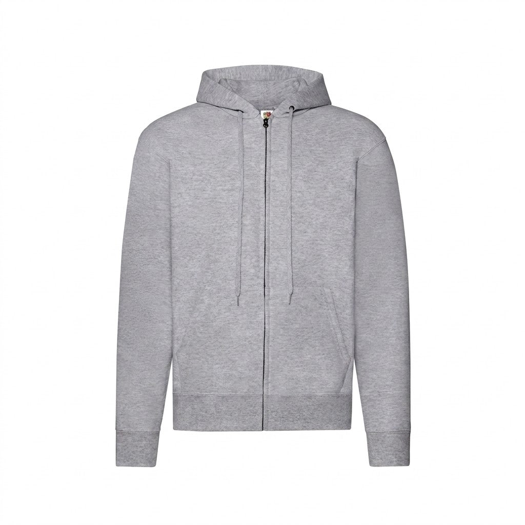 Fruit of the Loom Classic Zip-Hoodie in grau meliert Freigestellte Produktansicht