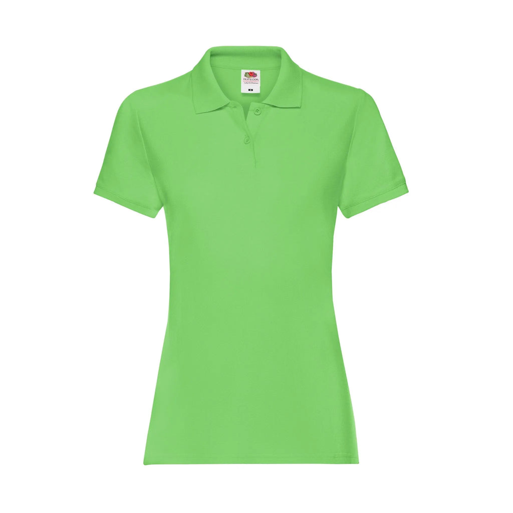 Fruit of the Loom Ladies Premium Damen Polohemd in lime – Frontansicht